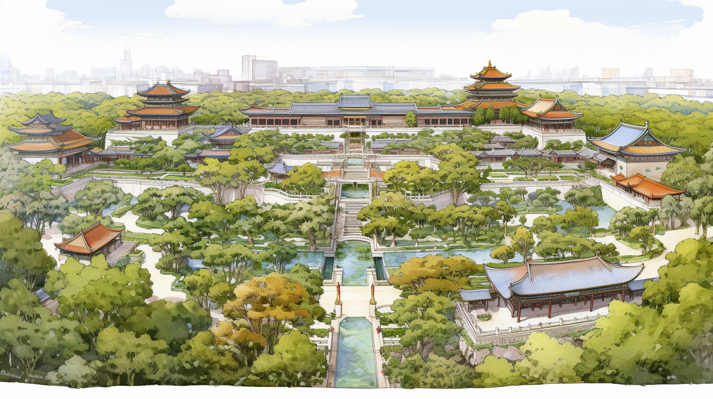 Bird's Eye View of Beijing Garden