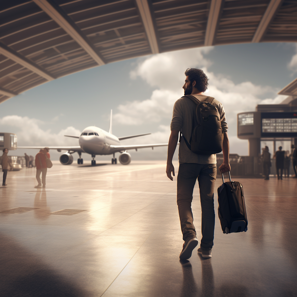 Man leaving Beirut Airport in Unreal Engine