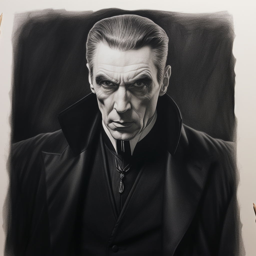 Bela Lugosi as Dracula pencil drawing ?