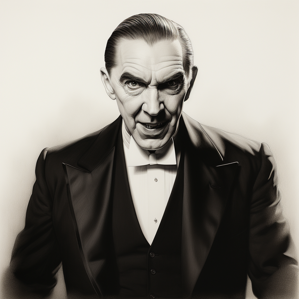 Bela Lugosi with sharp teeth