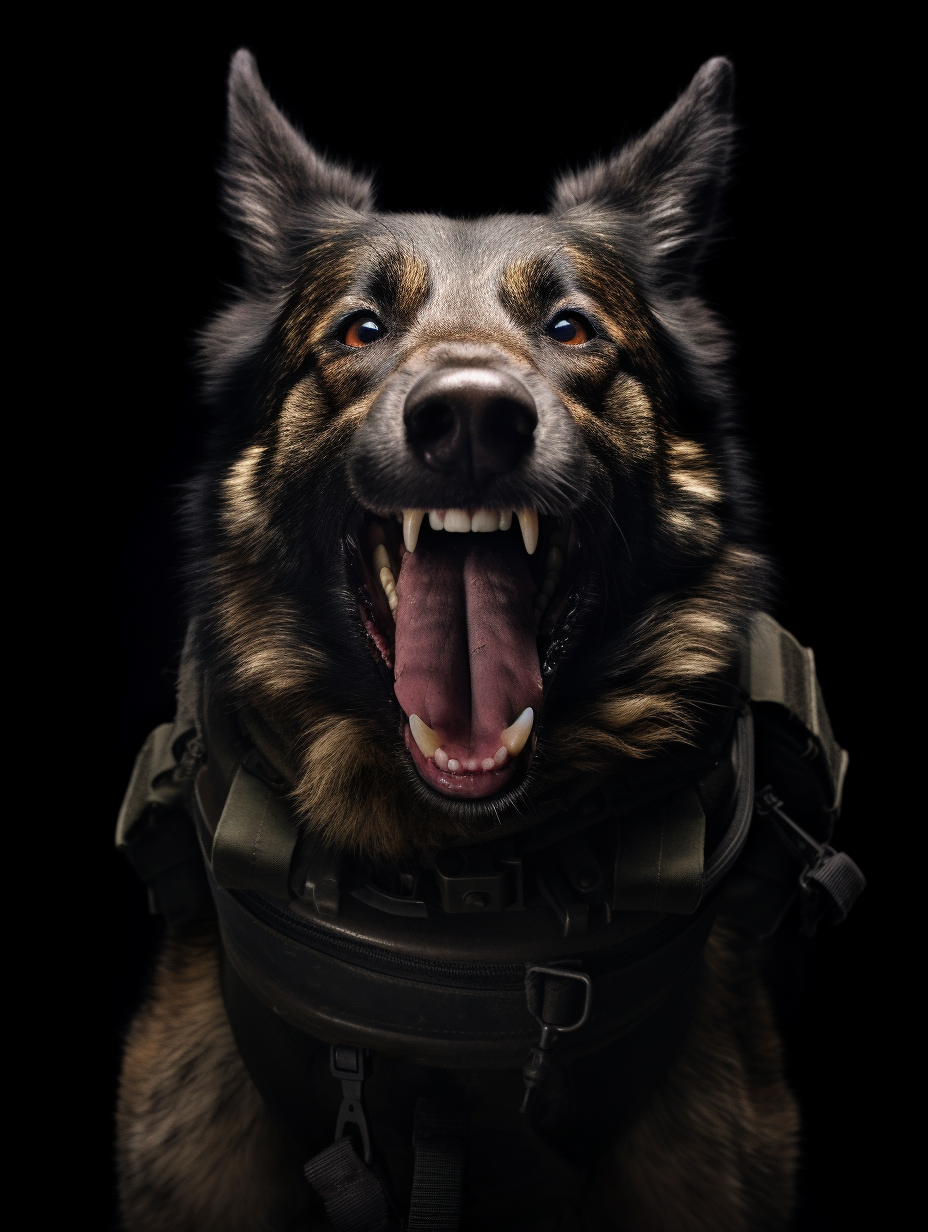 Brave Belgian Shepard in Special Forces Costume