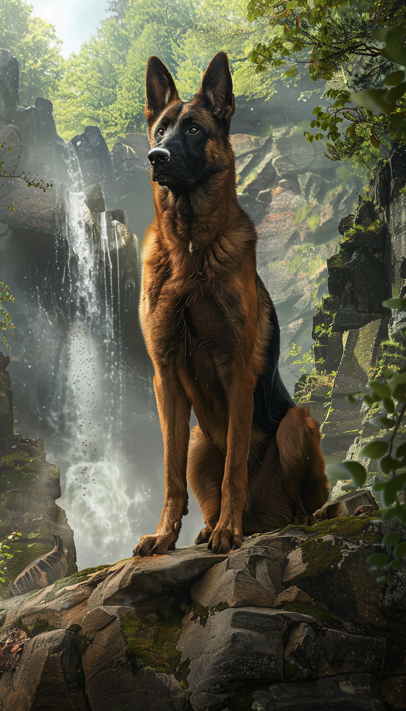 Belgian Shepherd Malinois in Mythical Woods