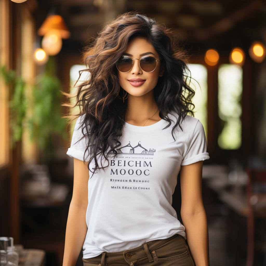 White T-Shirt Mockup with Model