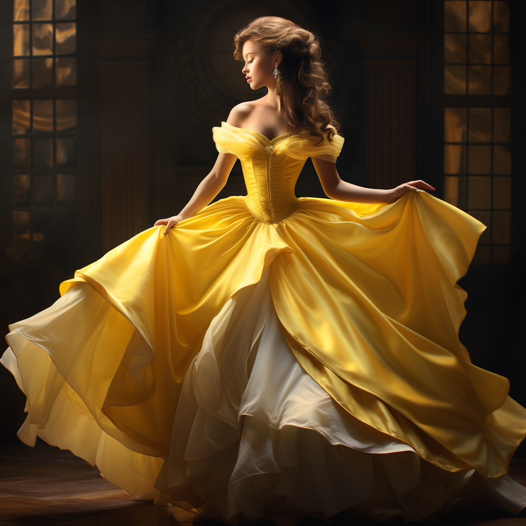 Belle in Stunning Yellow Ball Gown