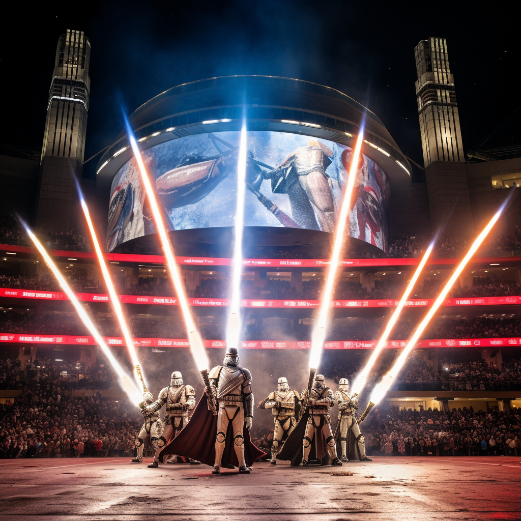 Ben Hur dominating Madison Square Garden with lightsabers