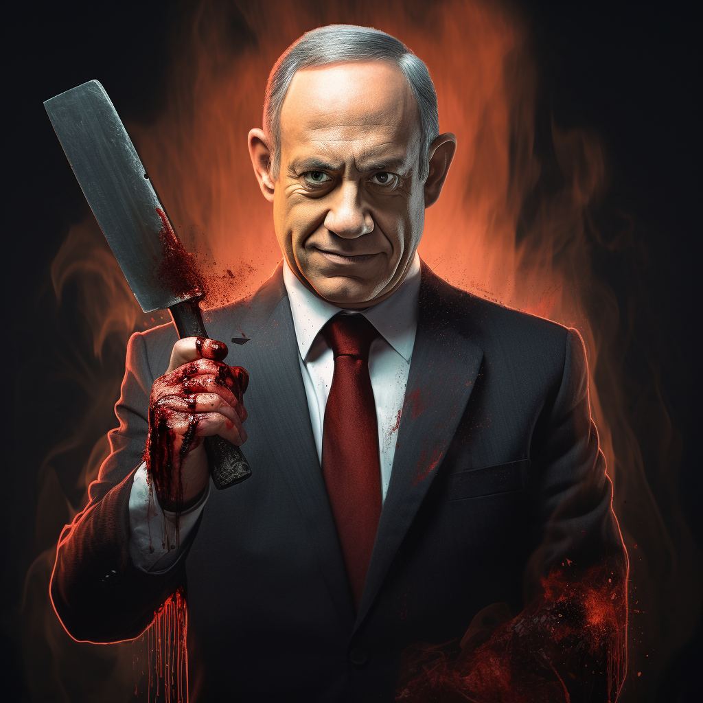 Benjamin Netanyahu in slasher movie scene