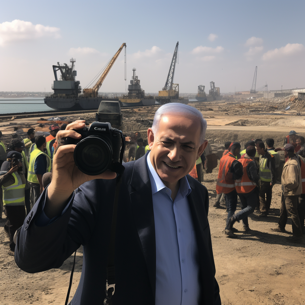 Benjamin Netanyahu at Gaza Port