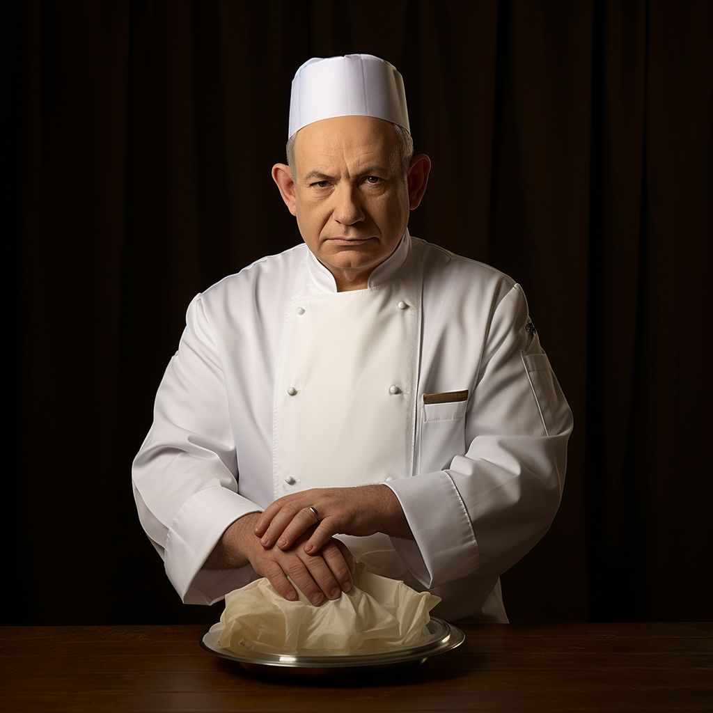 Benjamin Netanyahu, Prime Minister of Israel, cooking on Master Chef