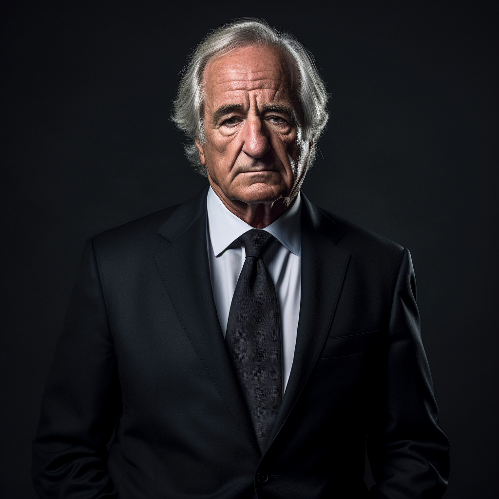 Portrait of Bernard Madoff, financial fraud icon