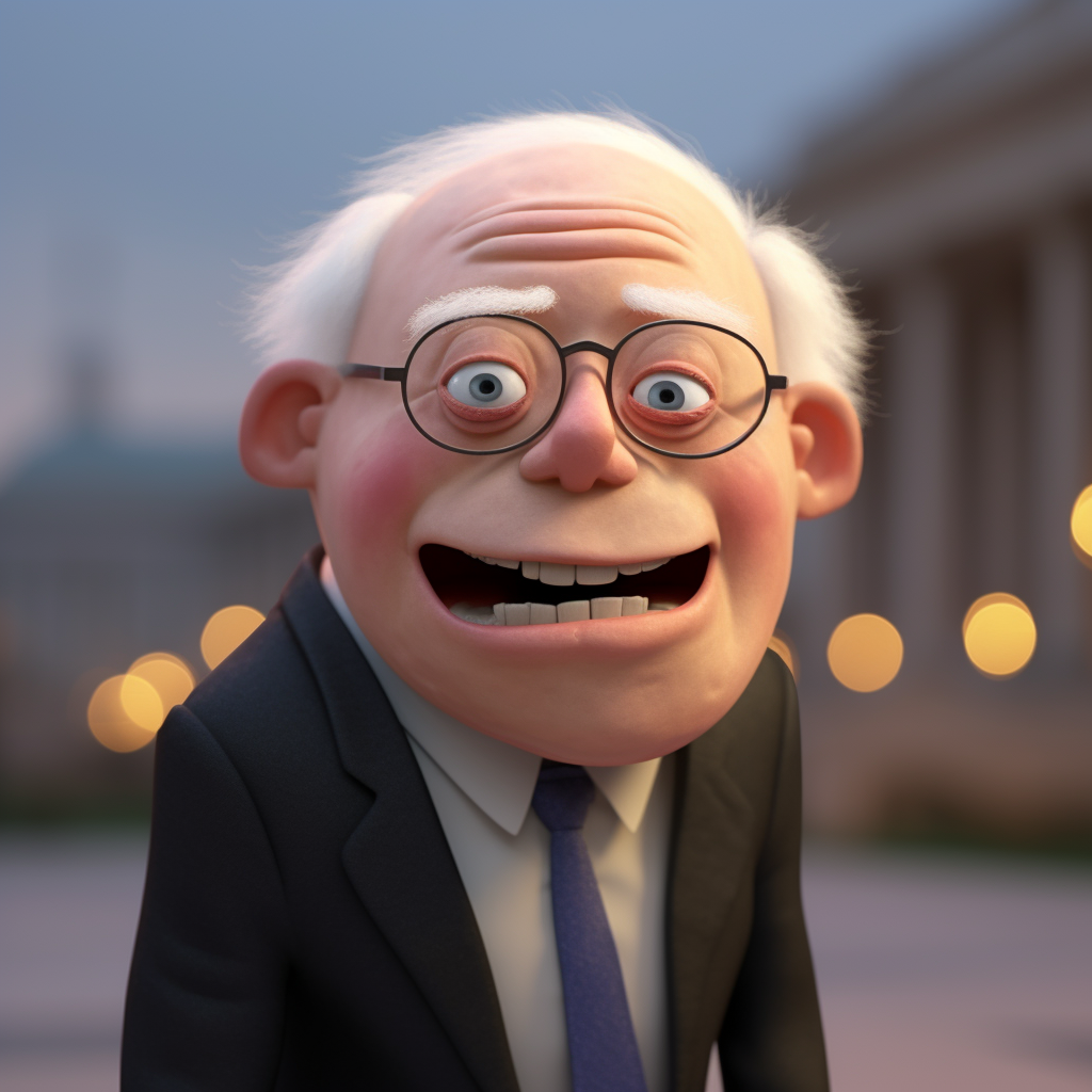 Bernie Sanders in Pixar Style