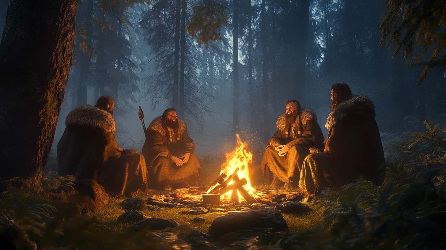 Berserkers campfire forest relaxation sharing