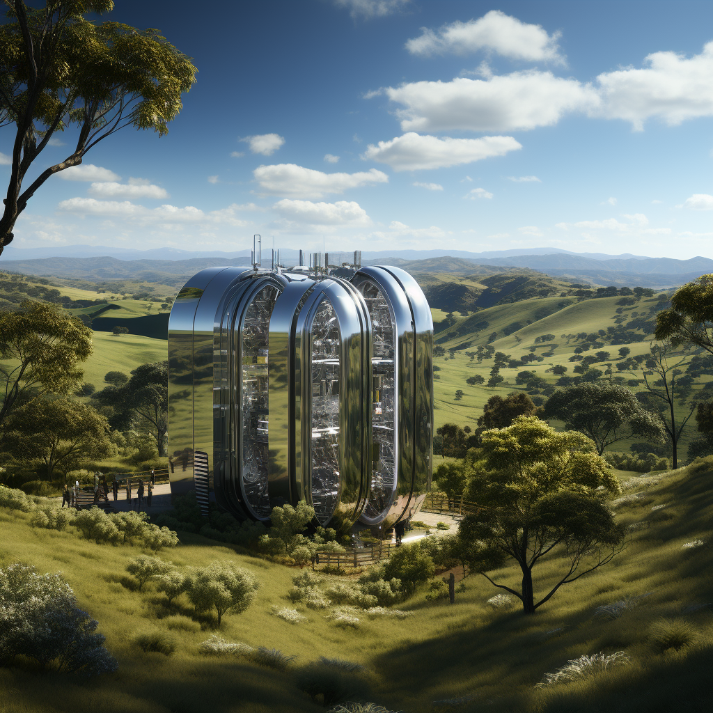 Battery Energy Storage System integrated in lush green landscape