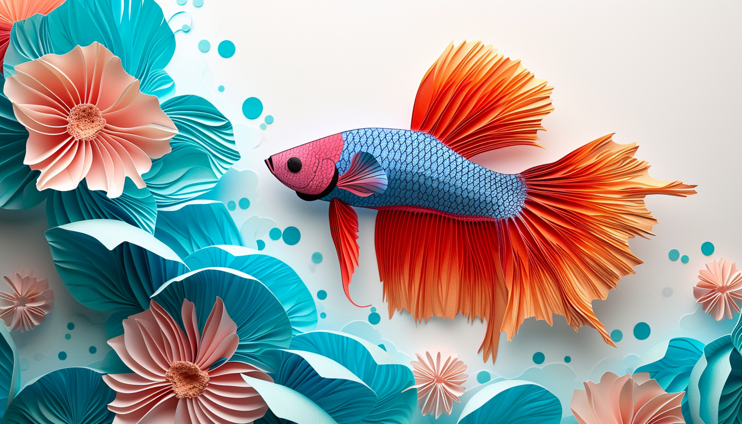 Betta fish paper cutouts