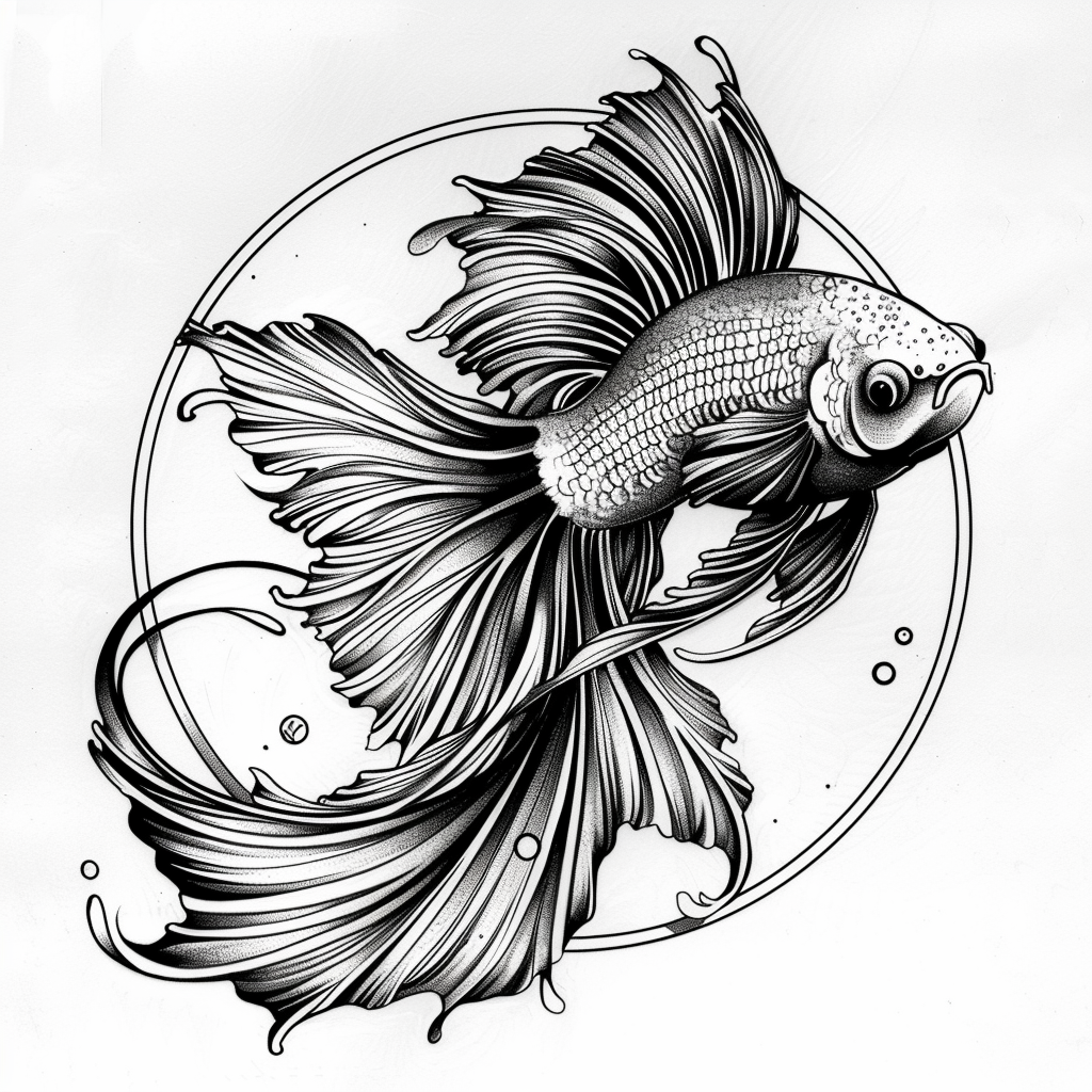 Betta Splendens Tattoo Design