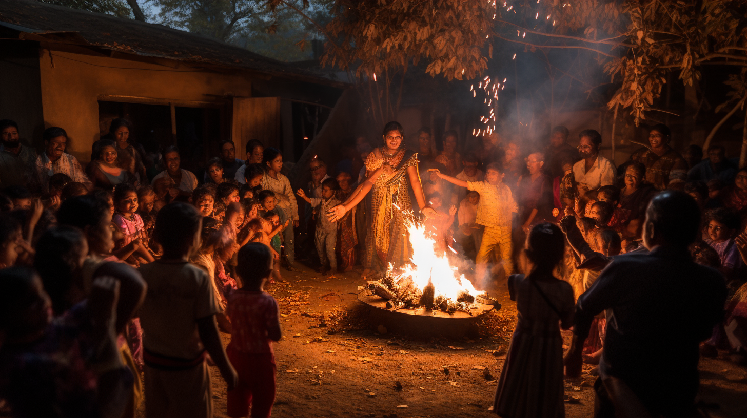 Bhogi celebration in village house