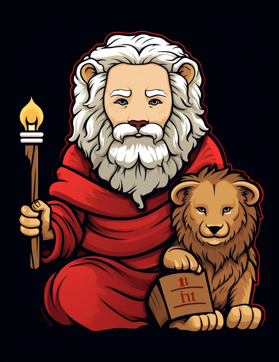 Cute Bible Characters with Saint Jerome and Lion