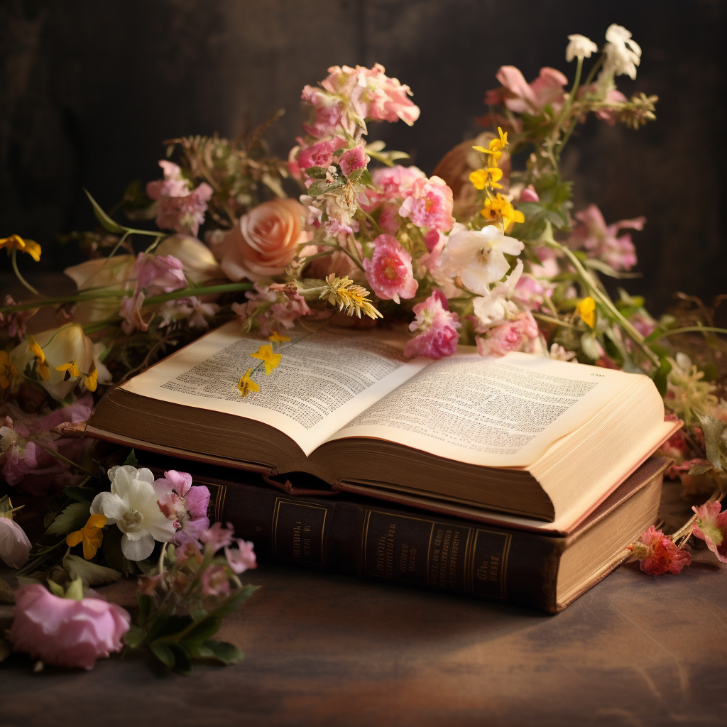 Beautiful Bible with Flowers