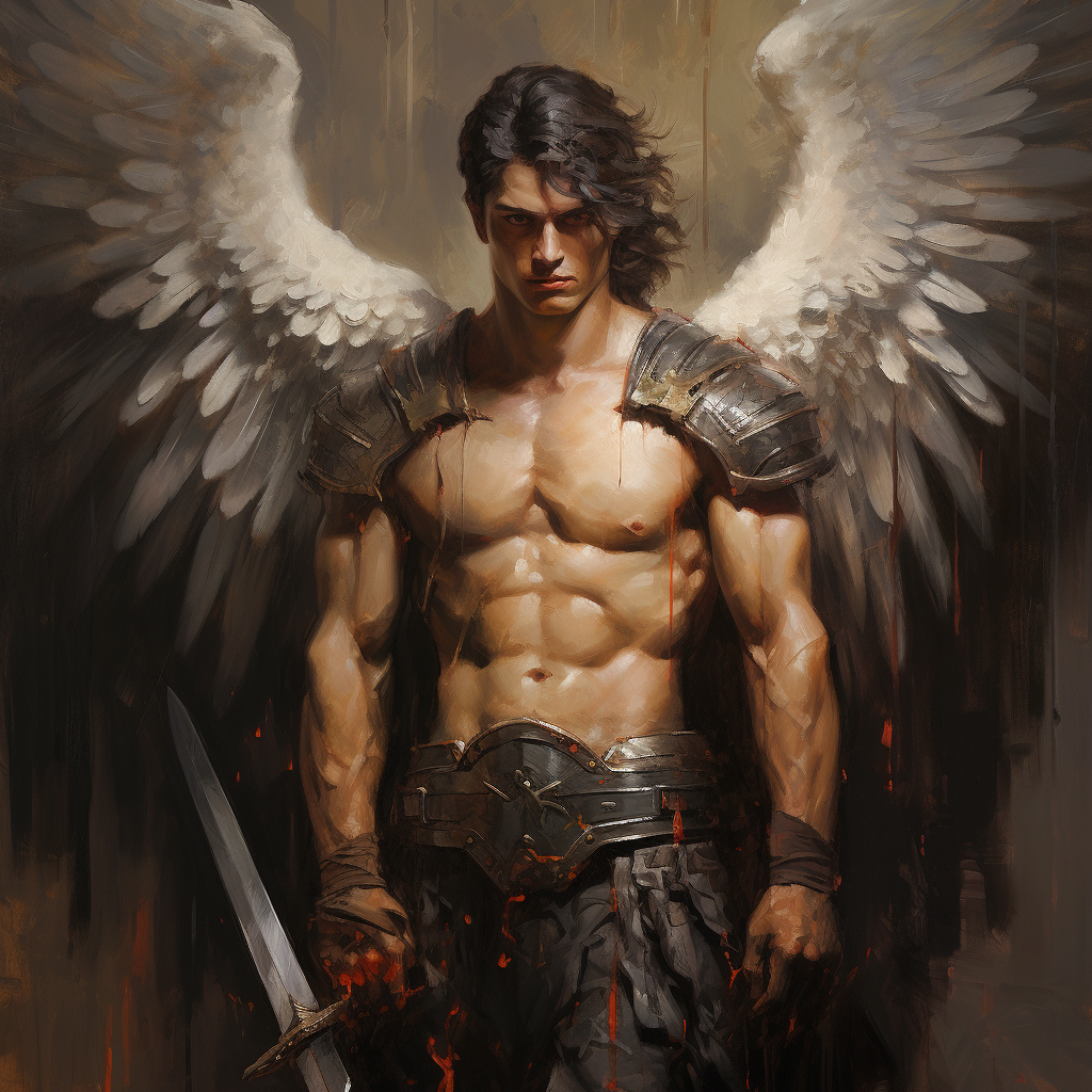 Biblical Warrior Angel Artwork