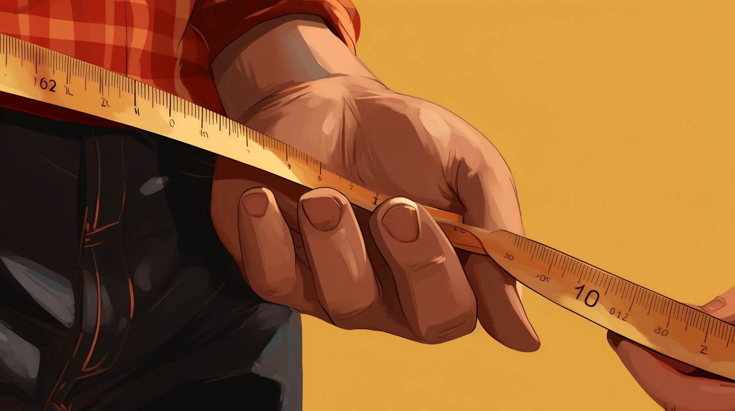 Measuring bicep with tailor's tape