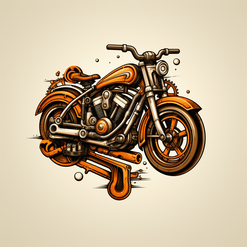 Logo of transforming bicycle into motorcycle