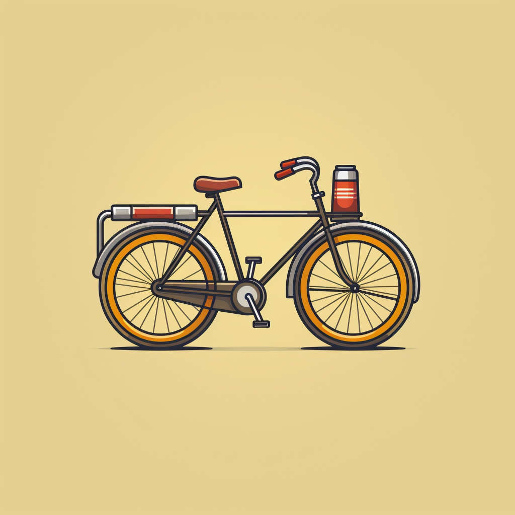 Illustration of Bicycle with Keg for Cyclists