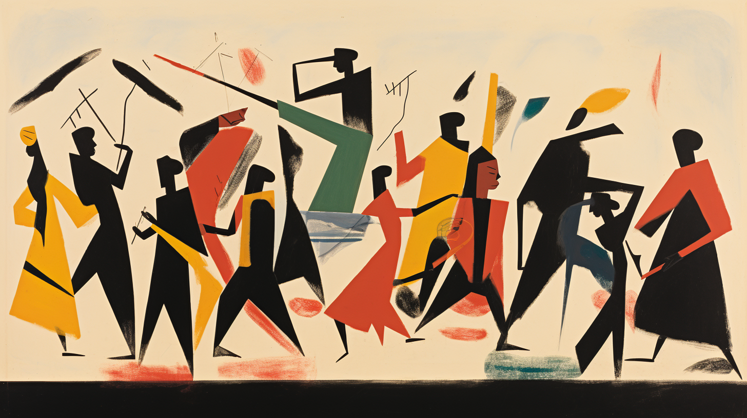 Bidebarble illustration by Jacob Lawrence