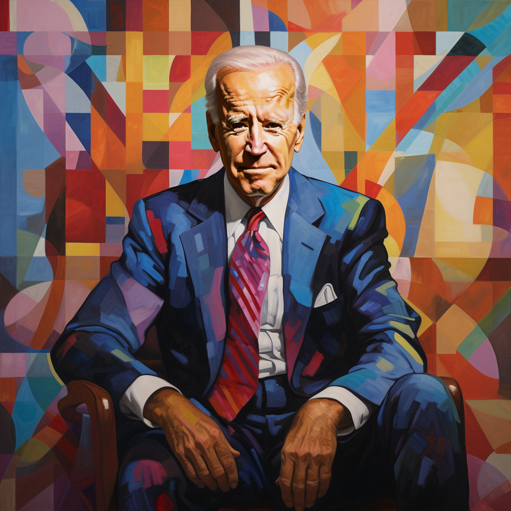 Cubist portrait of Joe Biden