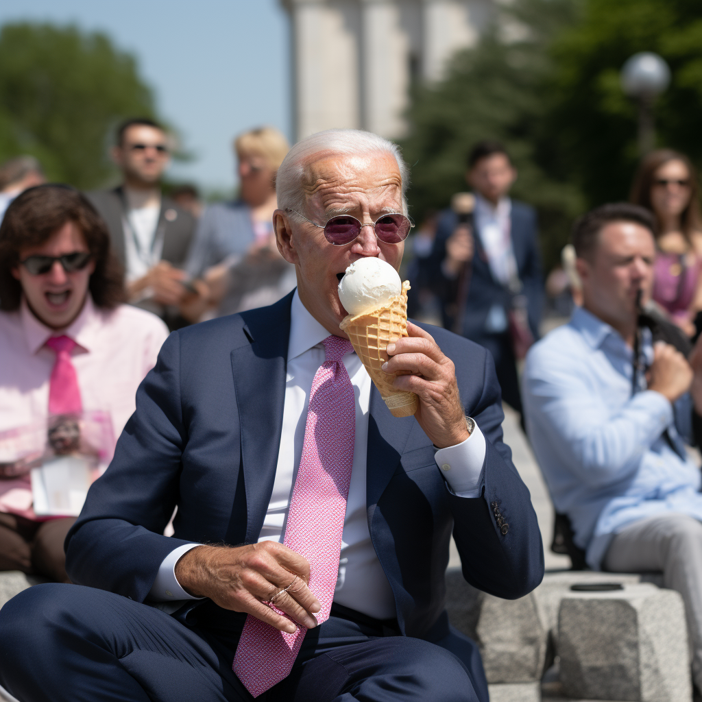 Biden enjoying ice cream at UN meeting