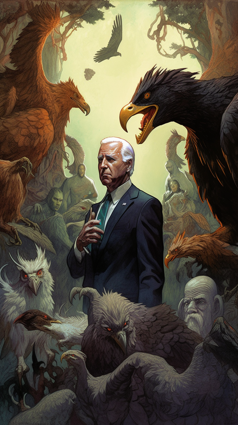 Joe Biden and Obama preparing to fight dark forest creatures