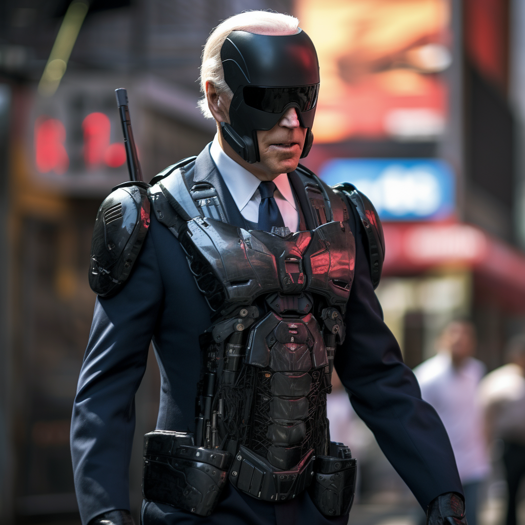 Biden portrayed as Robocop in New York