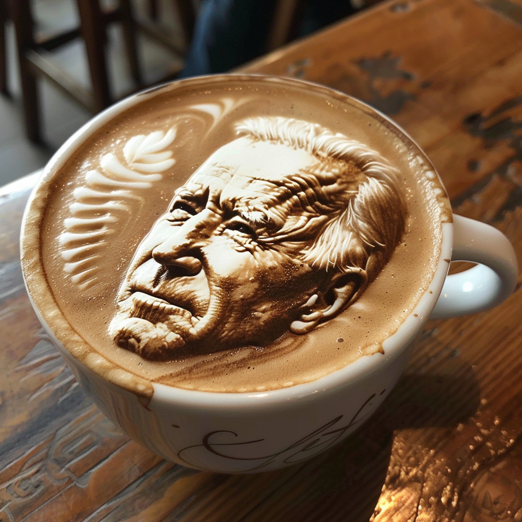 Biden Latte Art Design