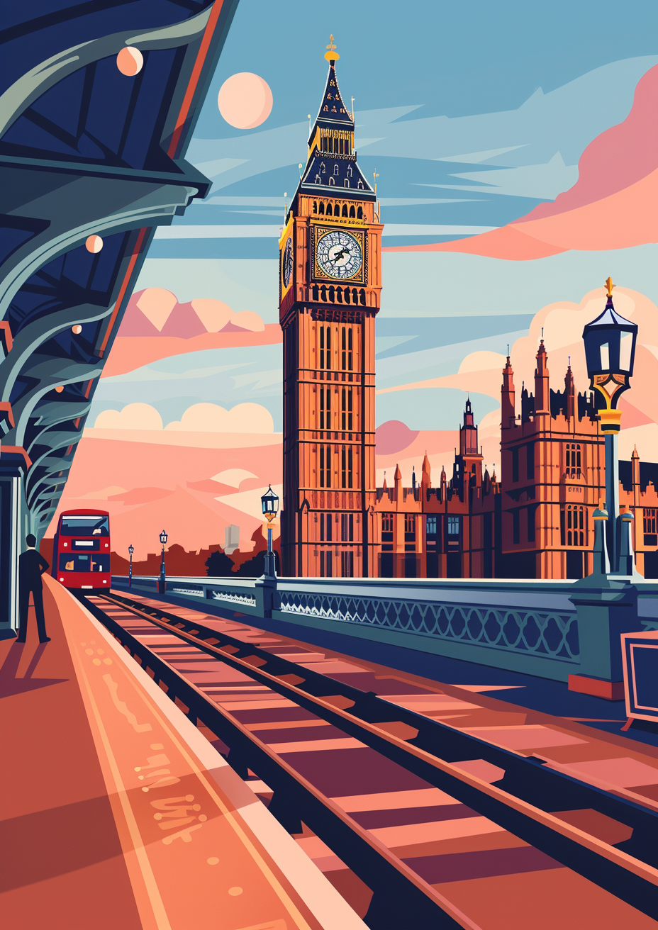 Big Ben Modern Vector Illustration