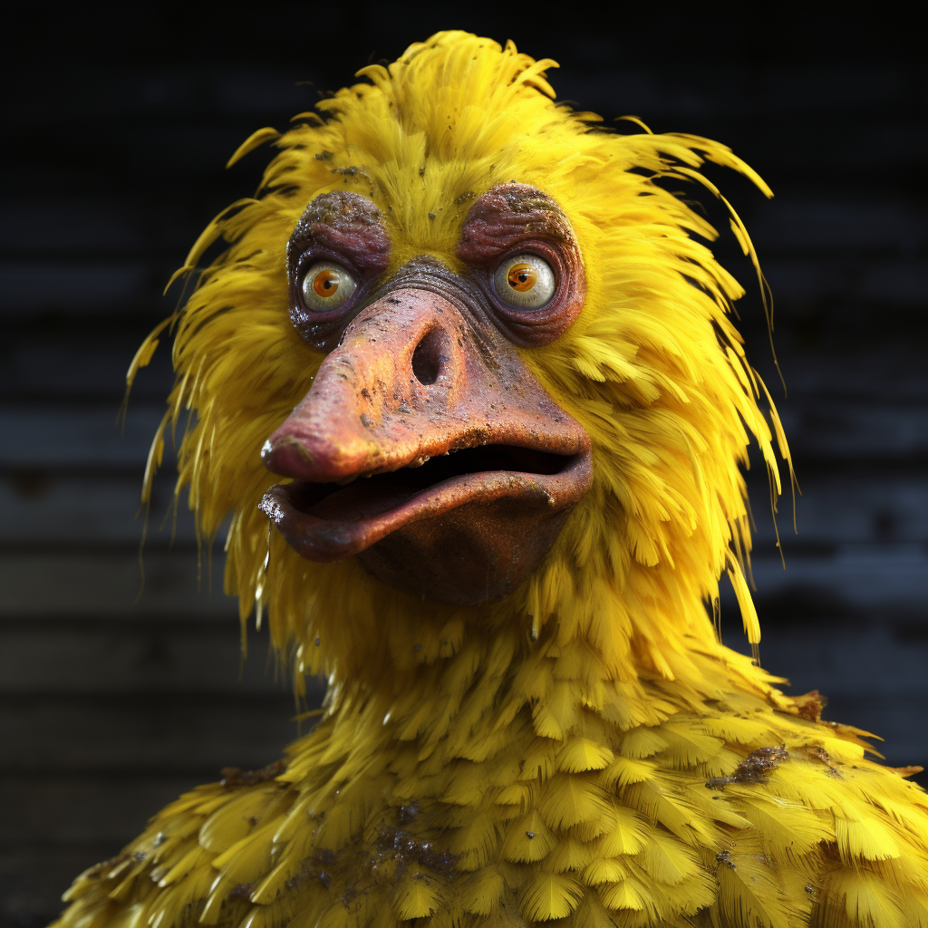 Big Bird in a horror movie