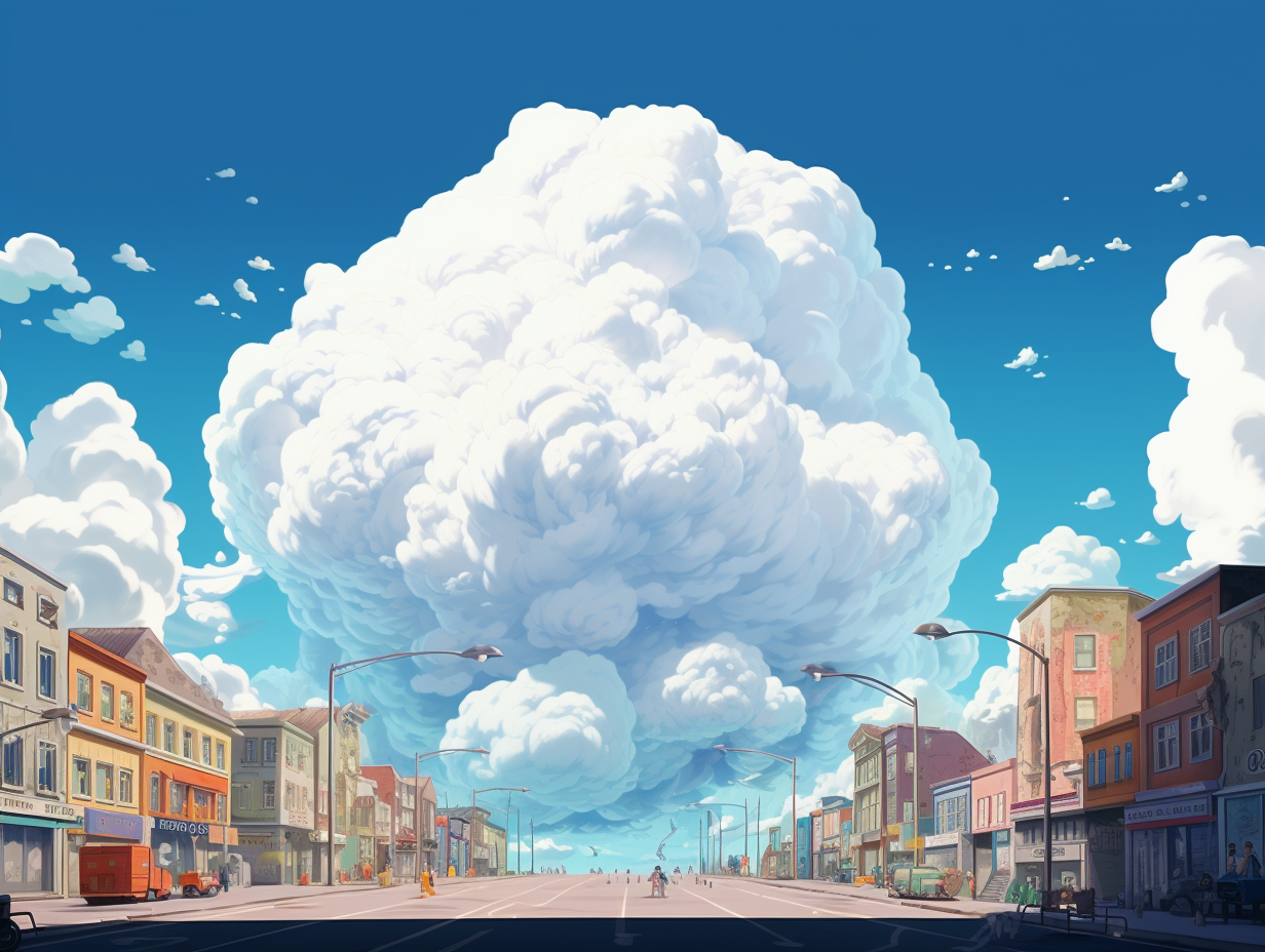 Colorful cartoon cloud illustration