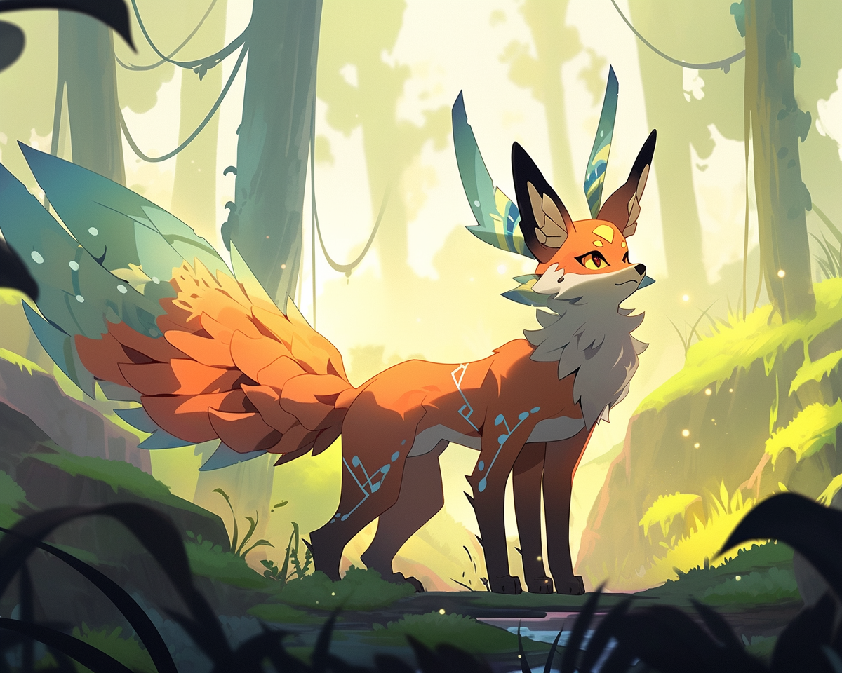 Big Fox with Orange Scales in Forest