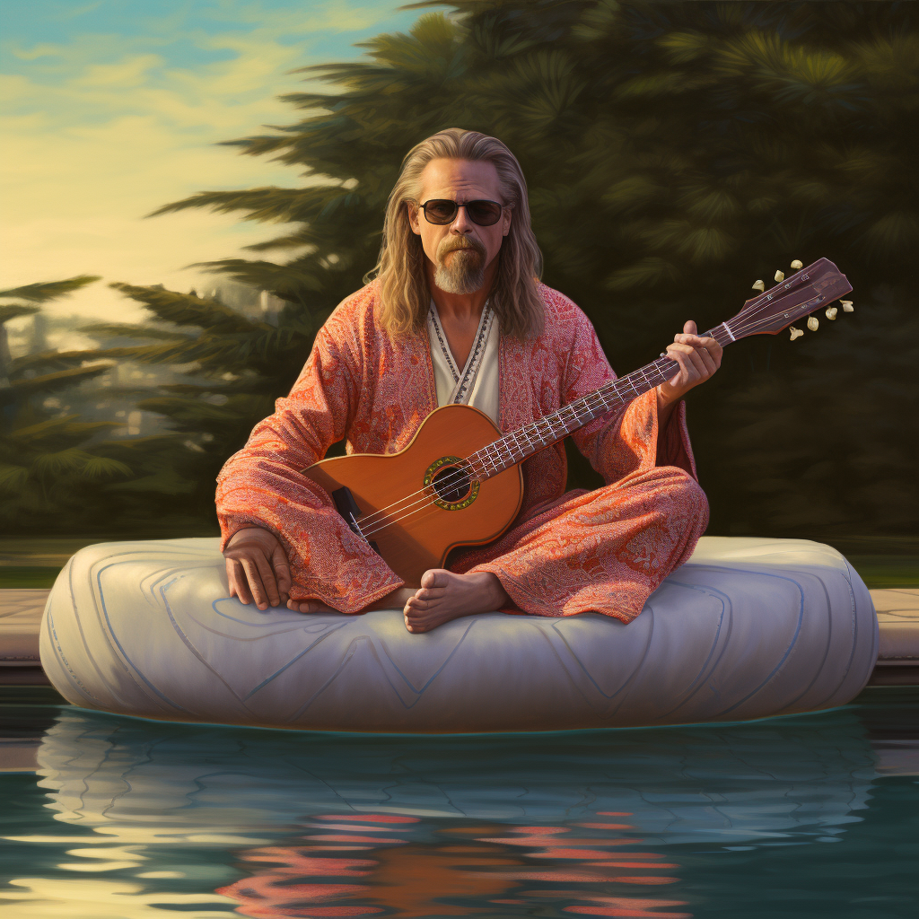 Big Lebowski Meditating on SUP