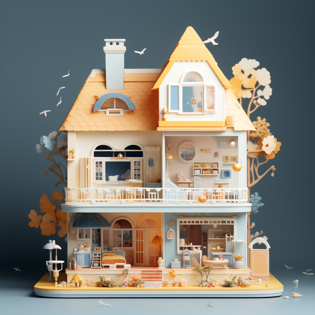 Clay dollhouse for online shop