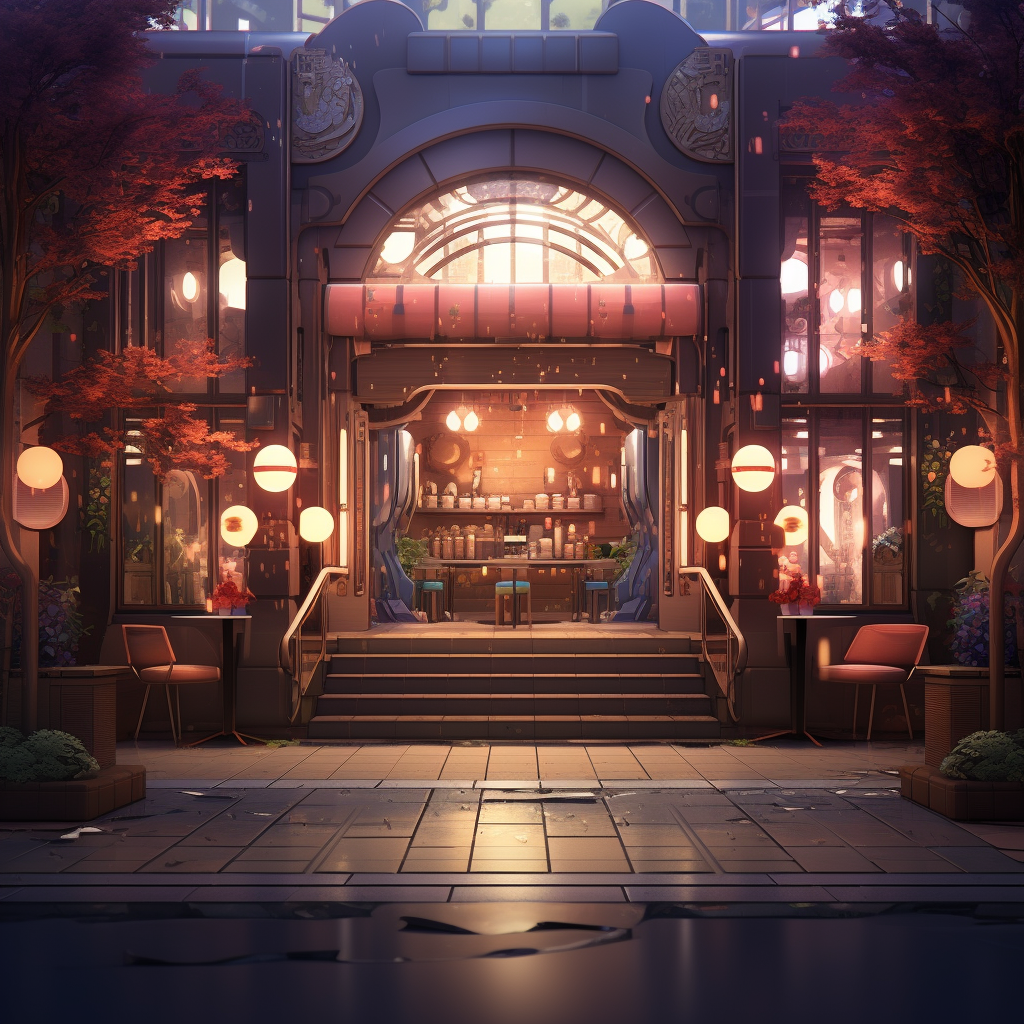 Restaurant entrance with anime vibes