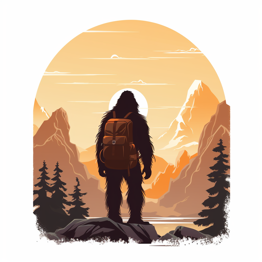 Bigfoot minimalist adventure character