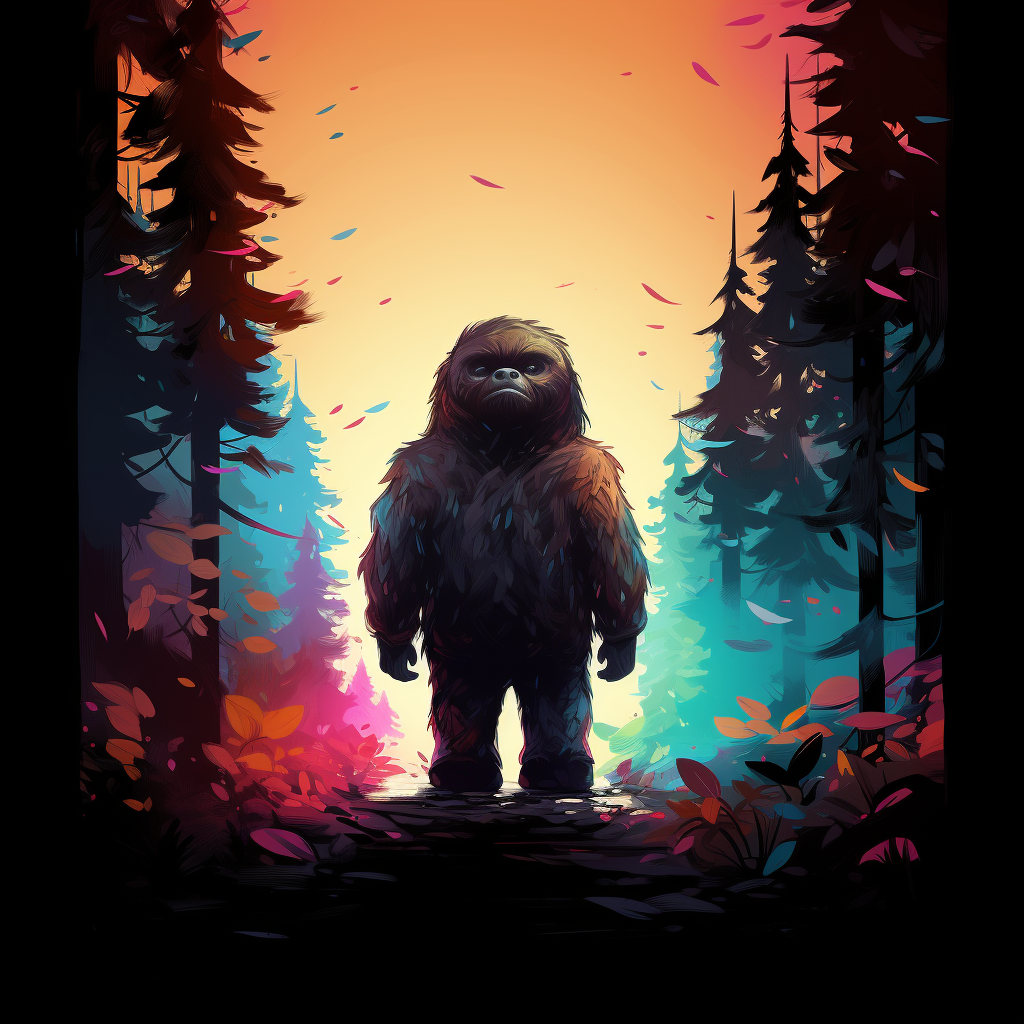 Cute Bigfoot in Minimalistic Style