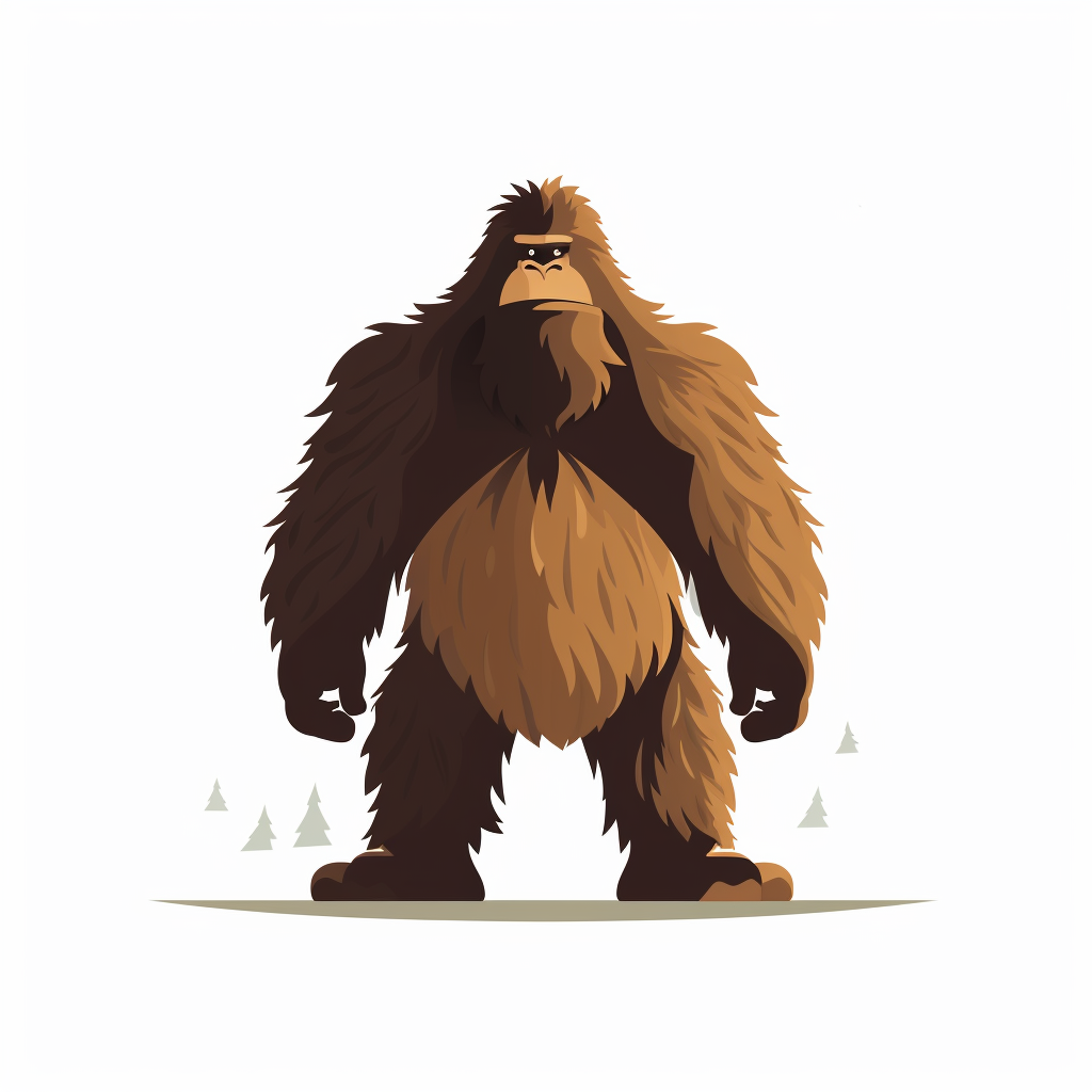 Bigfoot Pixar Style Minimalistic Image