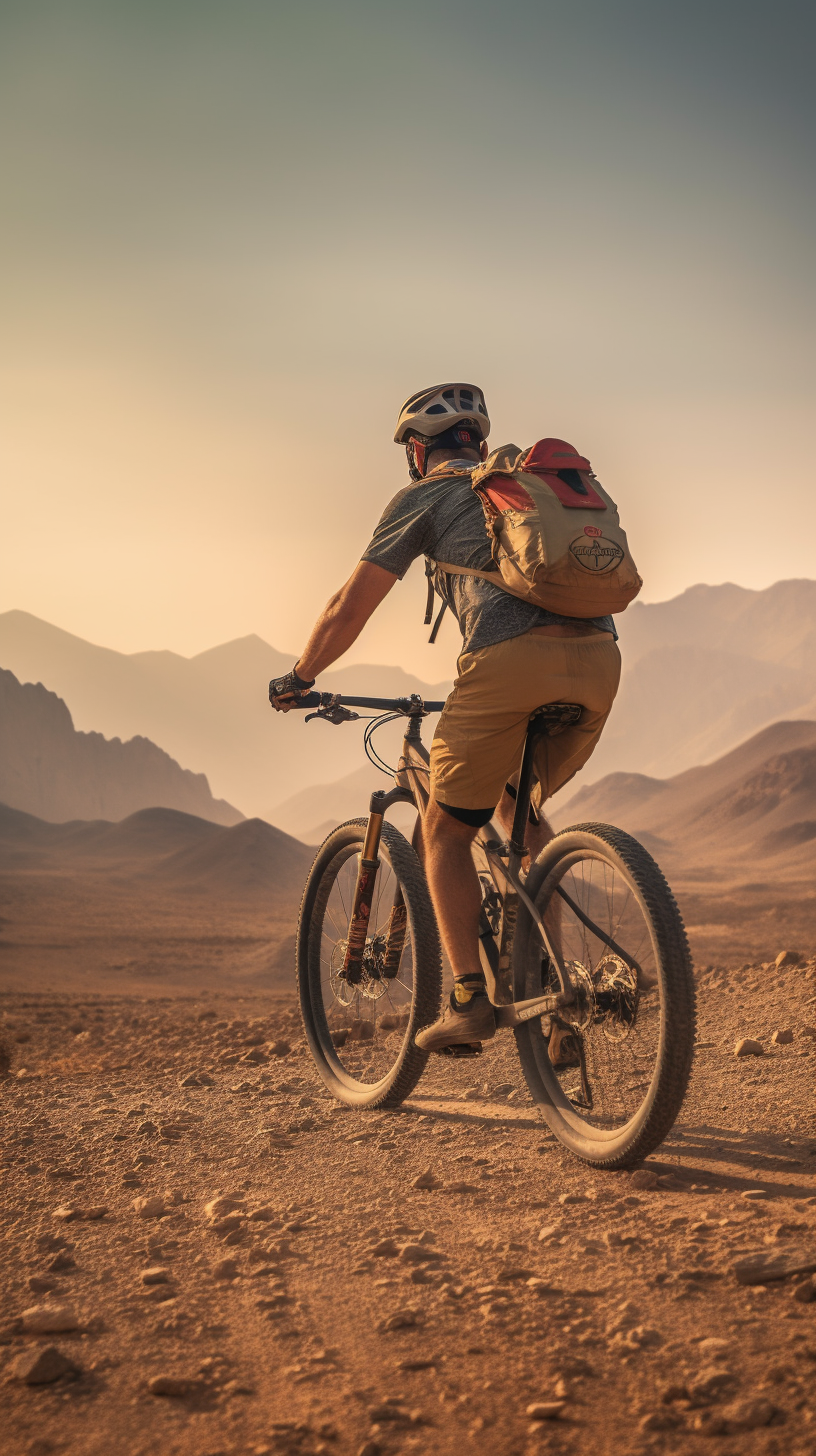 Man biking amidst stunning Omani mountains