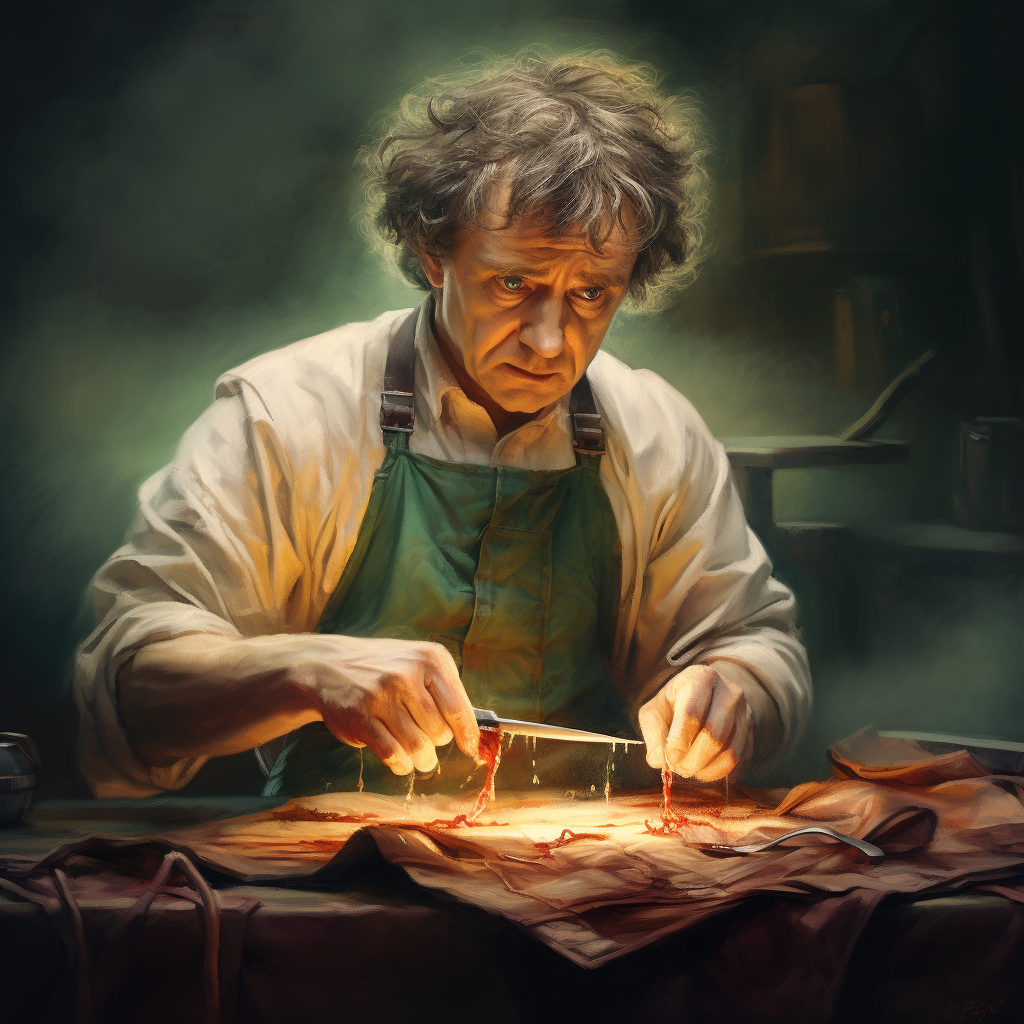 Bilbo Baggins performing surgery skillfully