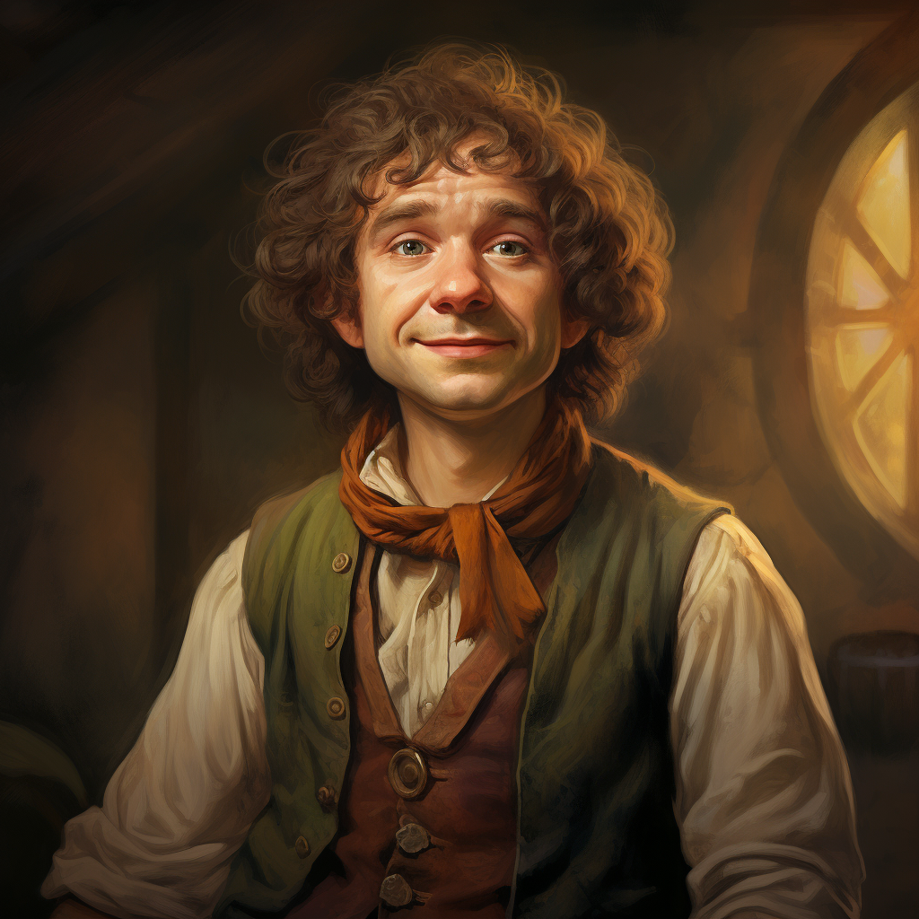 Portrait of Bilbo Baggins in Alvaro Tapia Style