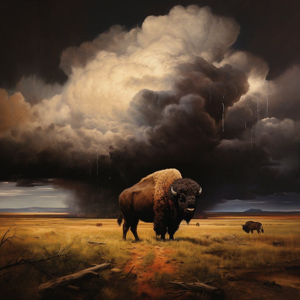 Beautiful American Buffalo Painting by Bill Anton