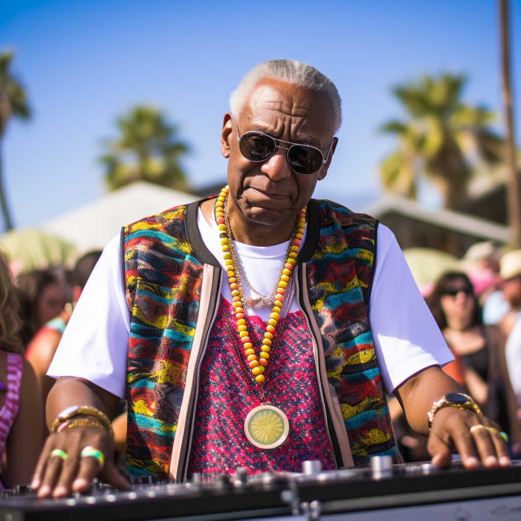 Bill Cosby DJing at Coachella