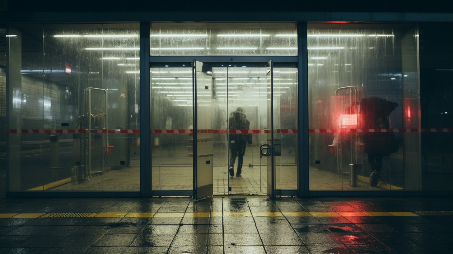 Entering Inside Billboard Door Photography