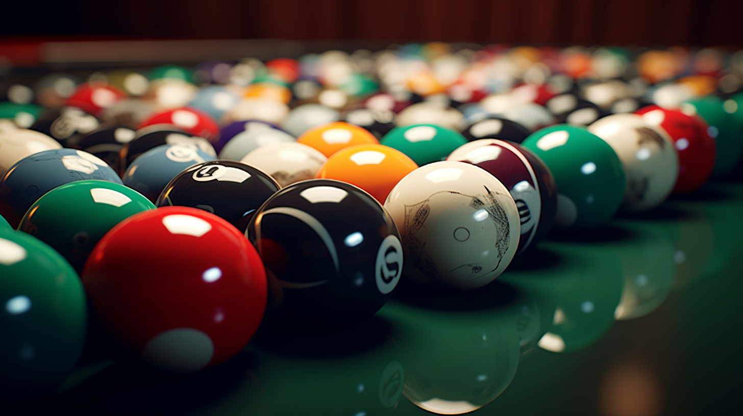 Billiard table game with colored balls