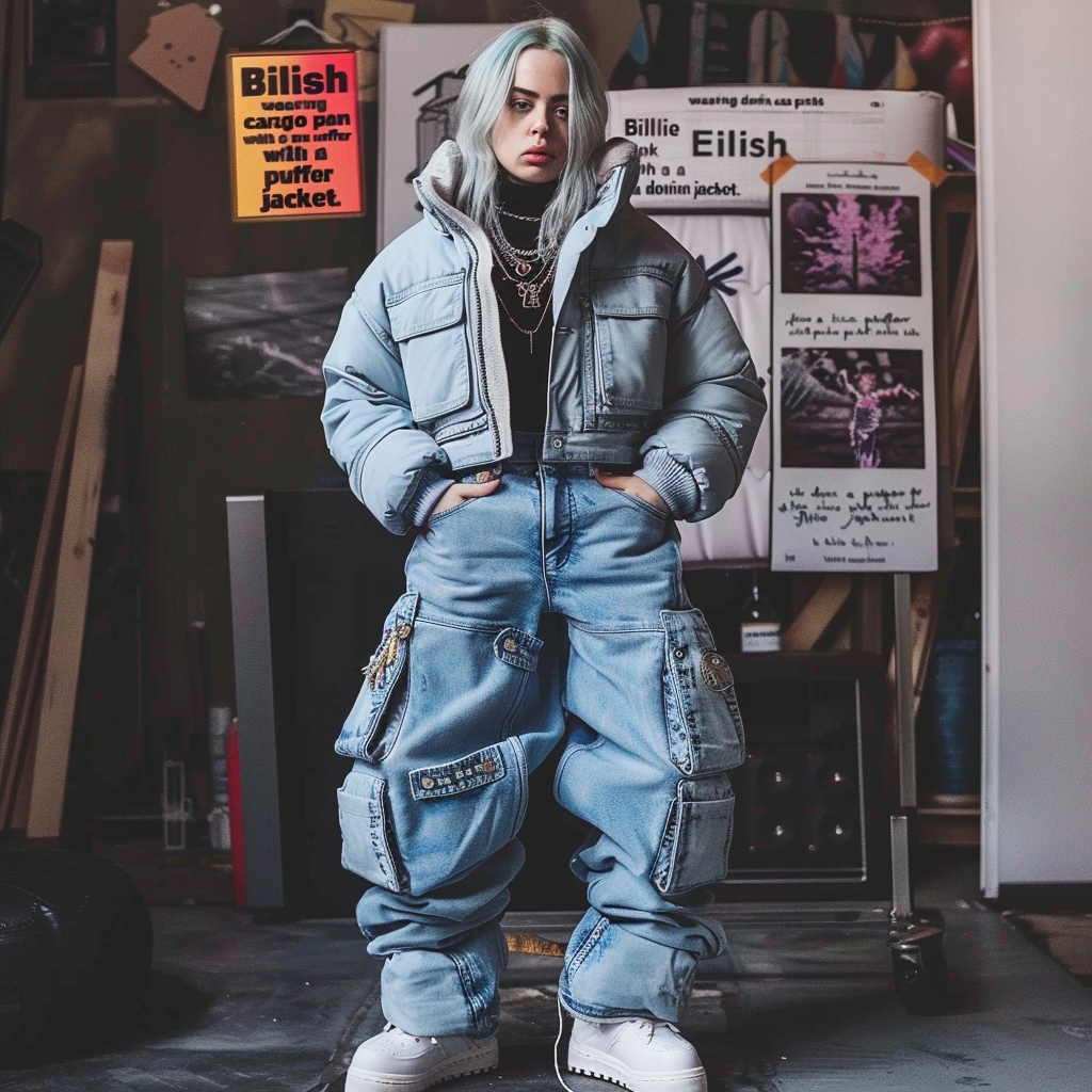 Billie Eilish denim outfit