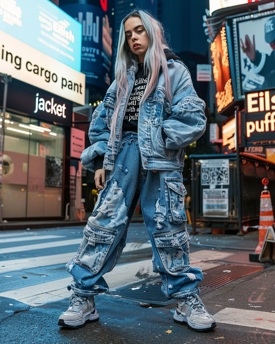 Billie Eilish denim outfit picture